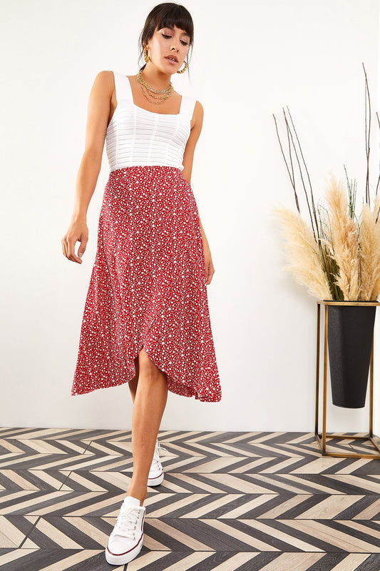 Olalook Women's Red Wrap Skirt Women