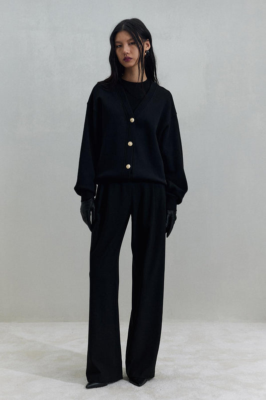 Suud Collection Black Homie Basic Cardigan Women