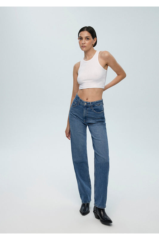 Mavi Sky Classic Denim Indigo Blue Jean Trousers Women