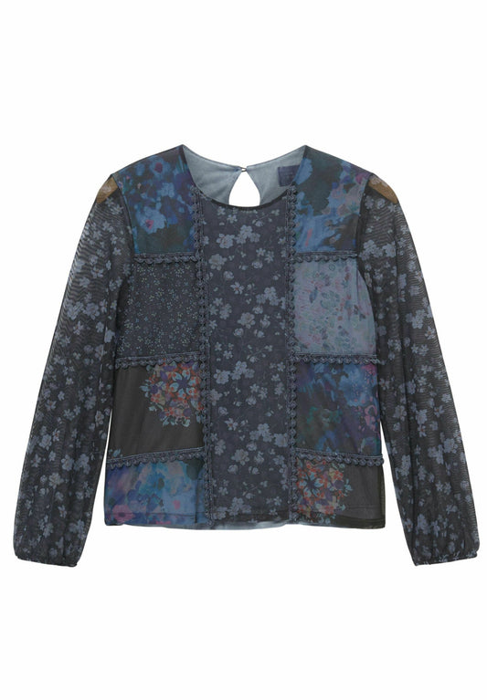 Desigual T shirt patch flowers Blue (DE124G05H-K11) Kids