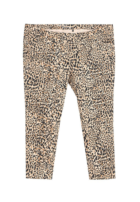 Ulla Popken Leopard Print Jeans Beige (ZZO2UPX15-T00) Women