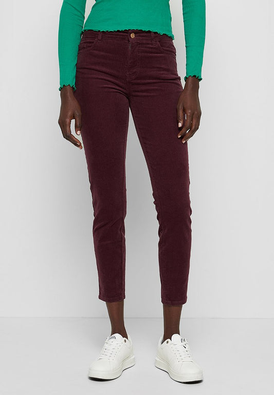 ONLY ONLESTHA MID SK BABY CORD PANT PNT Dark Red (ZZO1T1K19-T00) Women
