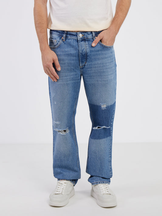 Only & Sons Straight Fit Jeans With Ripped Effect Blue (22023252-3409528) Men