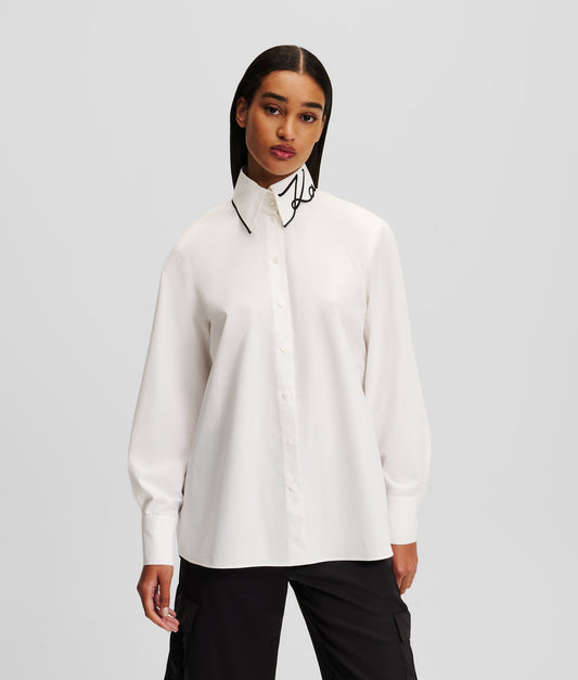 Karl Lagerfeld Signature Collar Poplin Shirt (246W1603) Women