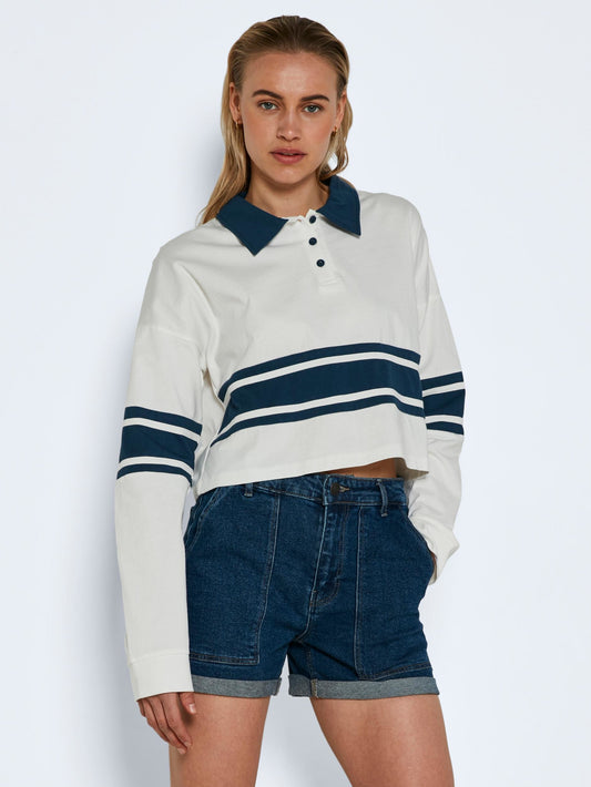 Noisy May Cropped Collared Shirt Abi White (27019709-3247242) Women