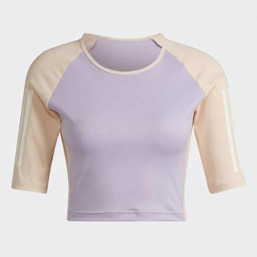 Adidas Purple Colorblock Crop Training Top Women (HZ6964-PURPLE), Women