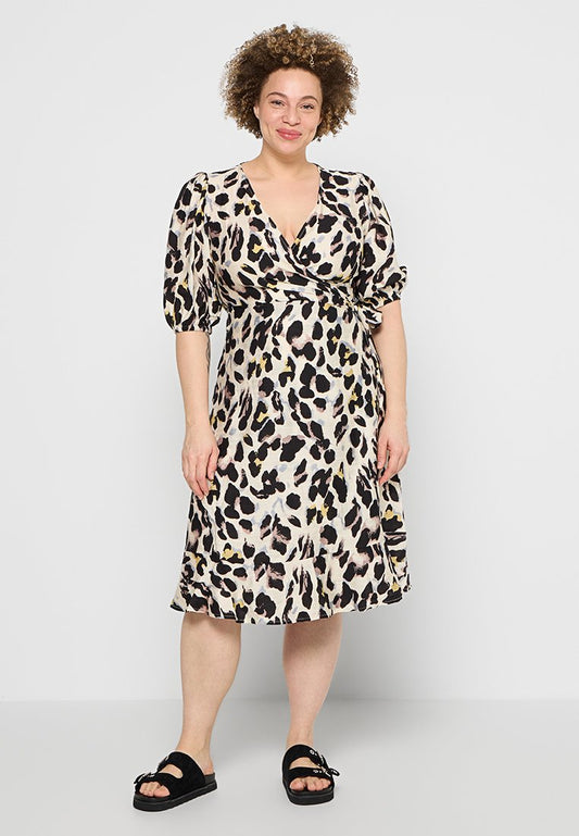 ONLY Carmakoma CARSUMIA 3/4 WRAP MIDI DRESS ZL Beige (ZZO2YMC28-A00) Women
