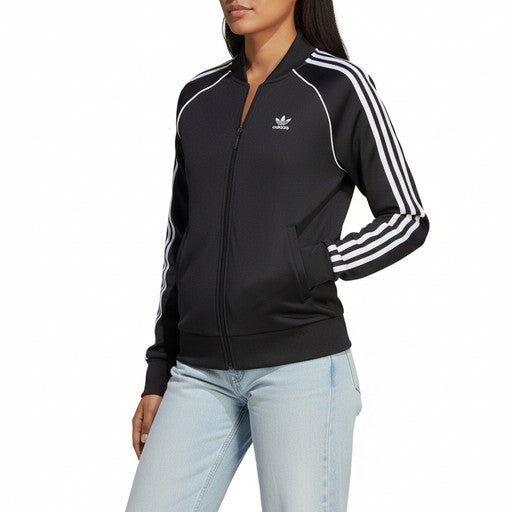 Adidas SST Three-Stripe Track Jacket Black (IB5912-BLACK), Women