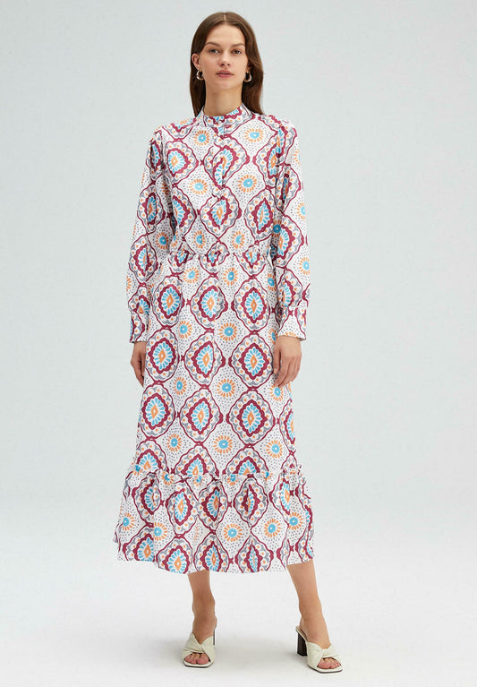 Touché Privé PATTERNED POPLIN DRESS Multi-Coloured (TOV21C08E-T11) Women