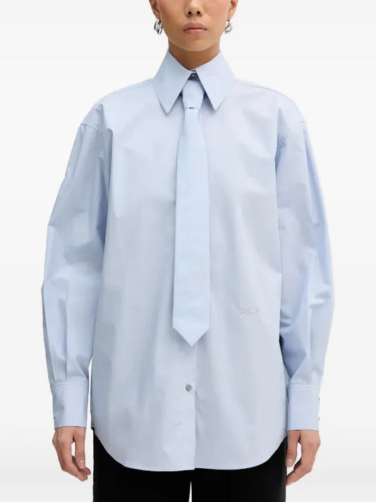 Karl Lagerfeld Poplin Tie Shirt Kentucky Blue (B1W110021KZ) Women