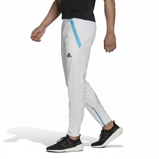Adidas Athletic Zip Track Pants White, Men