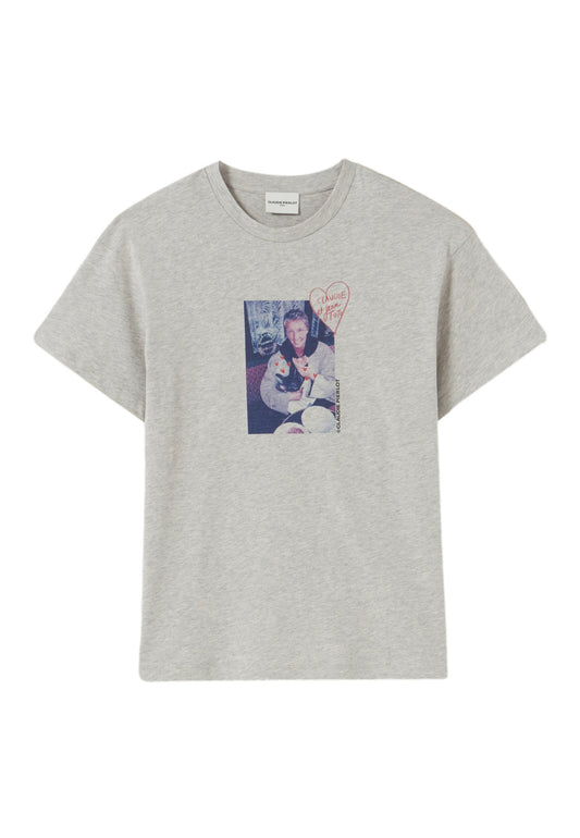 Claudie Pierlot T shirt imprimé Mottled Grey (CLA21D03Z-C11) Women