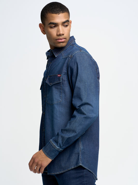 Big Star Blouse/Shirt (BIG_STAR_SHIRT_SHIRT_141808_DARK_DENIM) Men