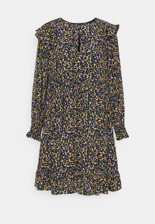 Scotch & Soda Printed drapey dress with shoulder ruffles (SC321C06G-T11) Women