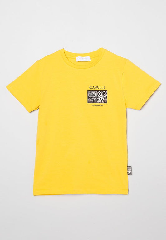 Roberto Cavalli Junior b t shirt flag Yellow (ZZO1RD164-E00) Kids
