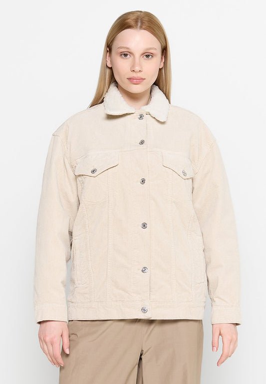 7 for all mankind EASY JACKET Corduroy with Fake Fur Winter White Beige (ZZO2EZ916-A00) Women