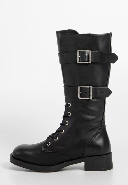 Steve Madden Zoey Biker Boots Black (ZZO36YR03-Q00) Women