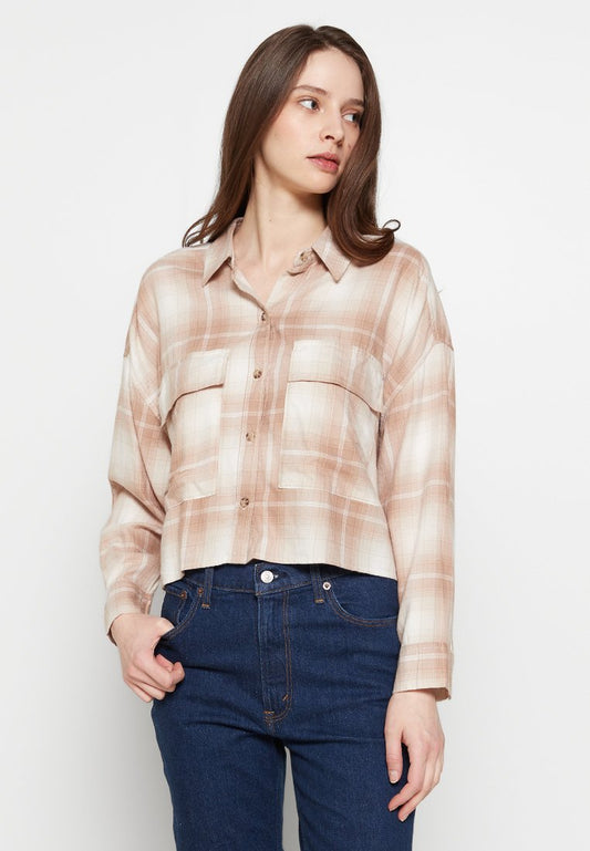 Abercrombie & Fitch 90S SHARKBITE FLANNEL 5CC $55 (ZZO2ETF06-Q00) Women