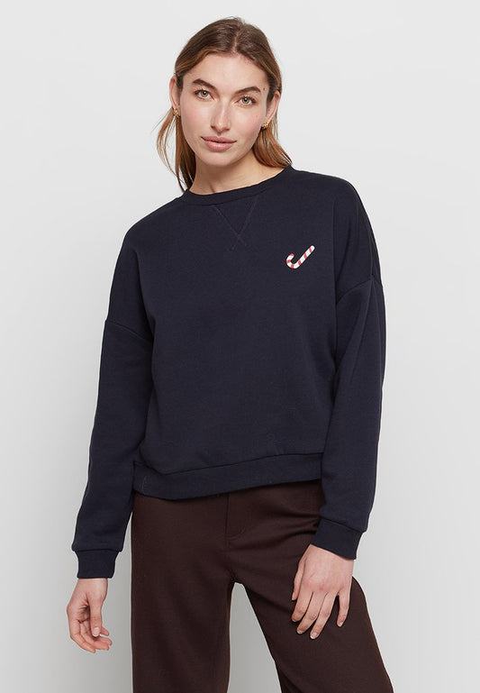 Pieces SWEAT FEM KNIT CO60/PL40 Dark Blue (ZZO1TK903-K00) Women
