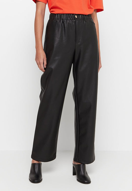 ONLY ONLMICHELA HW PULL UP STR FAUX LEAT ZL Black (ZZO1TK502-Q00) Women