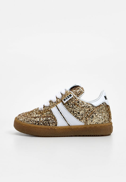 MSGM GLITTER LACE-UP LOW RETRO SNEAKERS (ZZO2JFW05) Kids