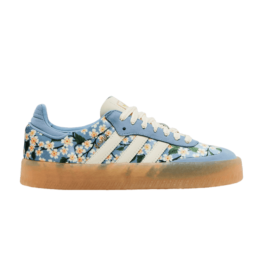adidas Sambae Liberty London Floral Embroidery Blue Cream White (Women's) Women