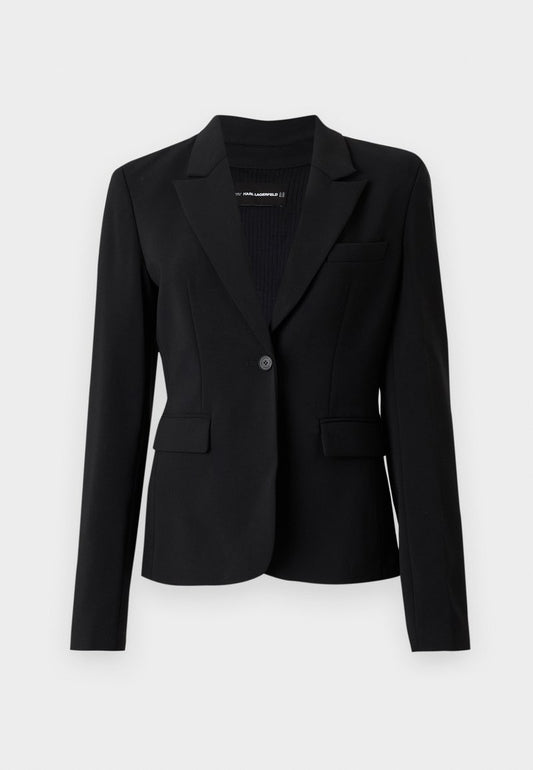 Karl Lagerfeld Woven/Knit Hybrid Blazer Black (A1W14045999) Women