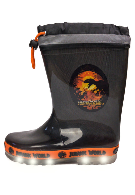 Kids2Go Jurassic World - INDOMIOUS REX - Rainboot Black/Orange with LEDs in outsole Black (K1I14J000-Q11) Kids