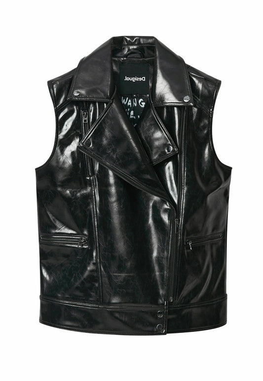 Desigual Oversize biker gilet Black (DE121U06G-Q11) Women