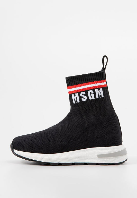 MSGM CONTRASTING PRINTED LOGO HIGH SOCK SNEAKERS (ZZO2JFW02) Kids