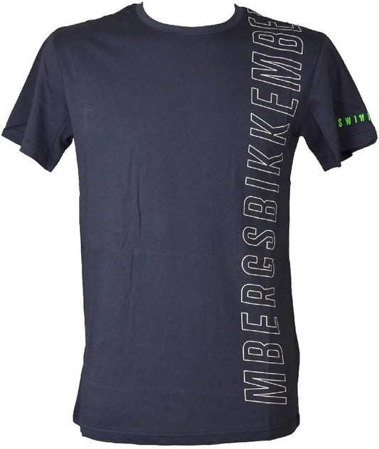 Bikkembergs CREW NECK 
T-SHIRT VERTICAL LOGO (BKK25MTS01_NAVY) Men