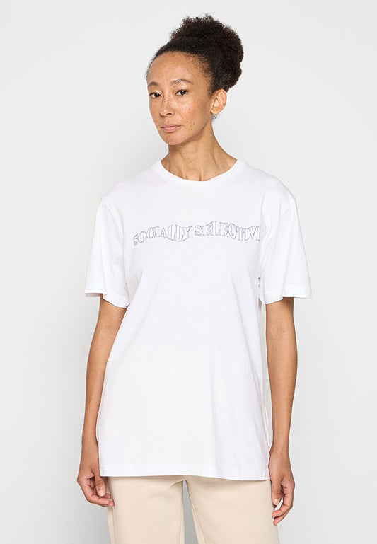OH APRIL Boyfriend T Shirt Socially Selective White (ZZO2WMP29-A00) Women