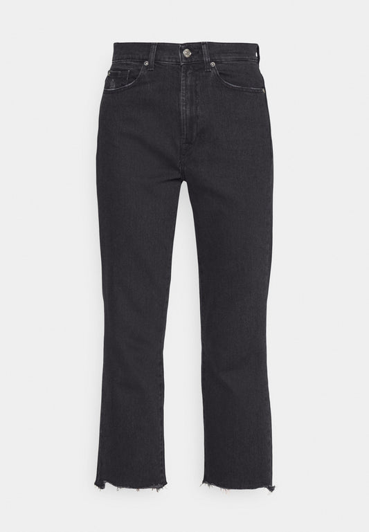 7 for all mankind LOGAN STOVEPIPE Collide with Angled Hem Black (7F121N0RH-Q11) Women