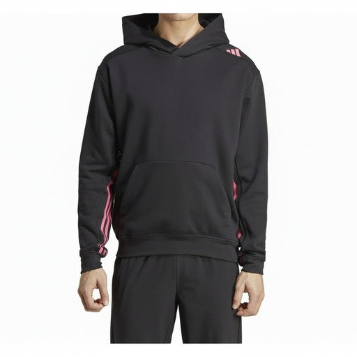 Adidas Pink Stripe Athletic Hoodie Black (IM1295-BLACK), Men