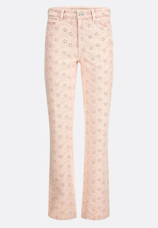 Guess Denim Trousers with Lace Light pink (GU121N0YQ-J11) Women