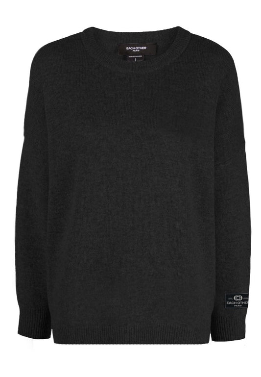 Each x Other CREW NECK SWEATER with labelling detail Black (ZZO2L7708-Q00) Women