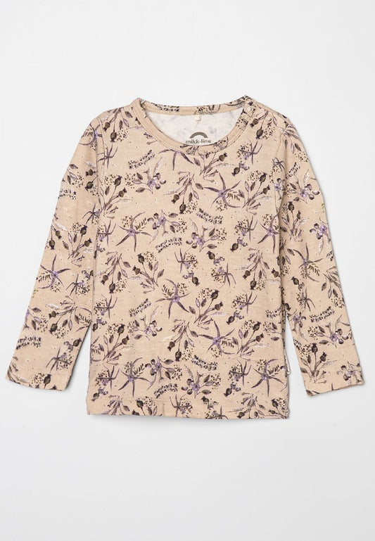 mikk-line Wool/Bamboo LS Top AOP Beige (ZZO2N9J66-B00) Kids