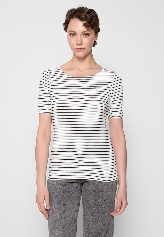 T-shirt, short sleeve, round neck, striped Women