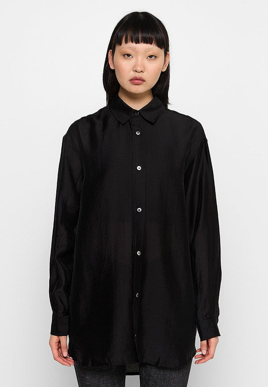 Han Kjøbenhavn Washed Taffeta Boyfriend Shirt Black (ZZO2QKG29-Q00) Women