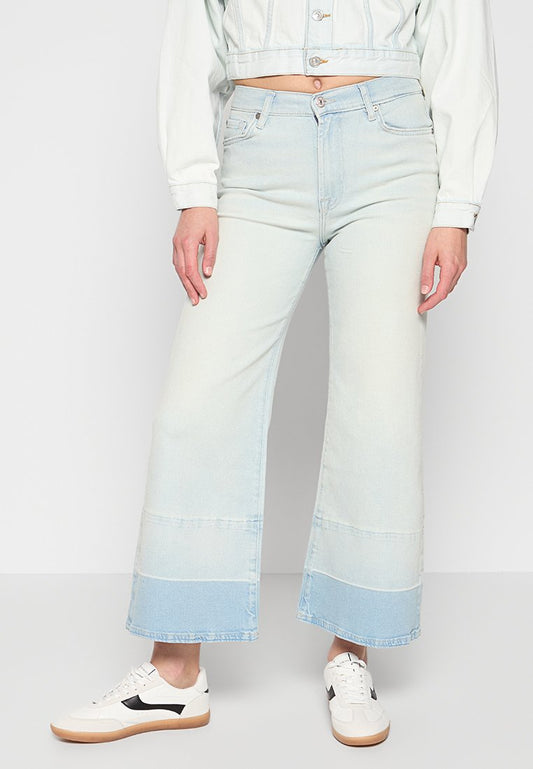 7 for all mankind THE CROPPED JO Luxe Vintage Sunland with Let Down Hem Light Blue (ZZO2EY156-K00) Women