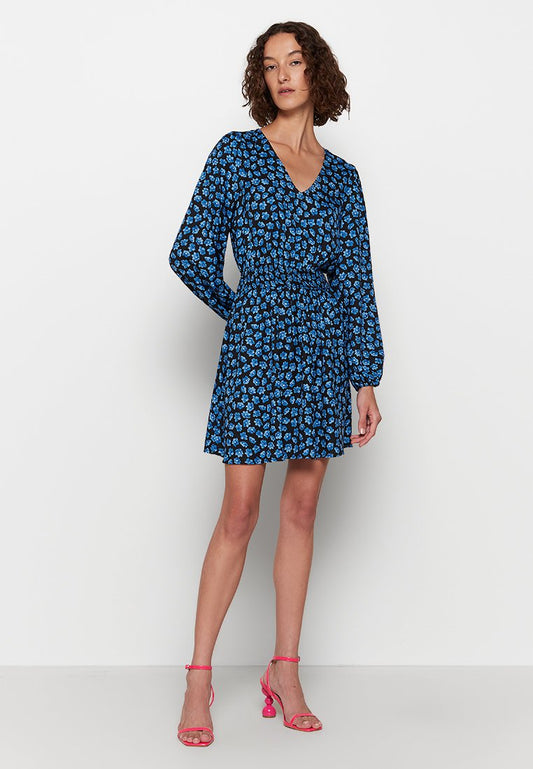 JDY ARIEL L/S V NECK SMOCK DRESS WVN LO Black (ZZO235A03-Q00) Women