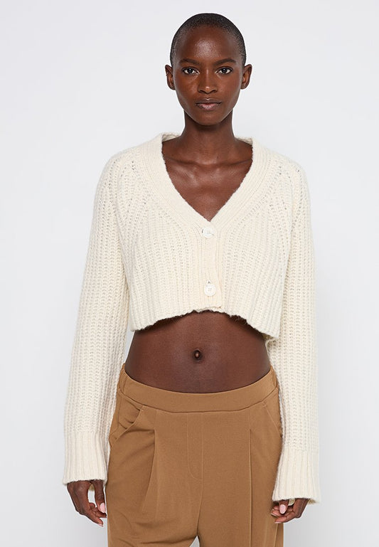 OH APRIL Fia Cropped Cardigan Off White Off-White (ZZO2WMP71-A00) Women
