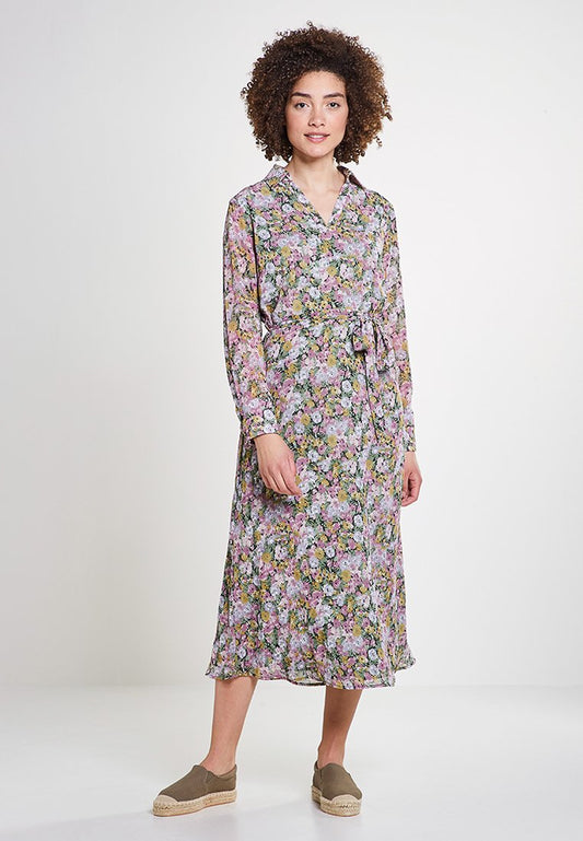 ONLY ONLELLIE L/S MIDI DRESS WVN Black (ZZO16NR06-Q00) Women