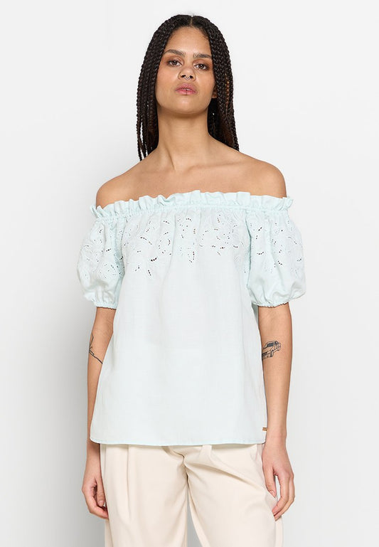 MARCIANO BY GUESS PARADISO EMBROIDERED TOP Light blue (ZZO2N2K43-K00) Women