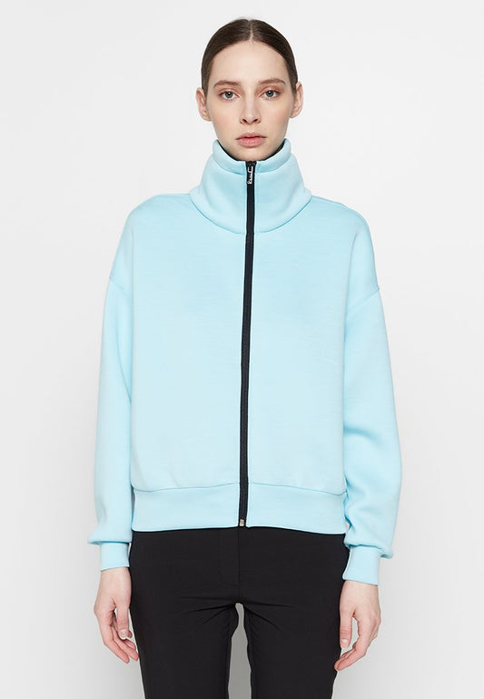 Calvin Klein Golf RELAX FULL ZIP CROPPED MID LAYER Light Blue (ZZO2KK914-T00) Women