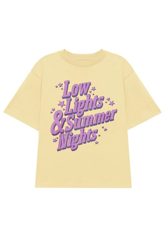 LOW LIGHTS STUDIOS® SUMMER NIGHTS T SHIRT Yellow (LLL210098-E11) Unisex