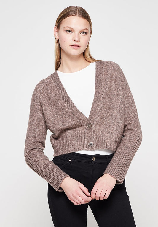 ONLY ONLMACADAMIA L/S CARDIGAN BF KNT Brown (ZZO178411-C00) Women