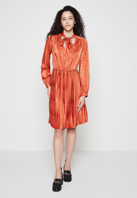 Closet London Pleated Dress Orange (ZZO1HJA09-G00) Women