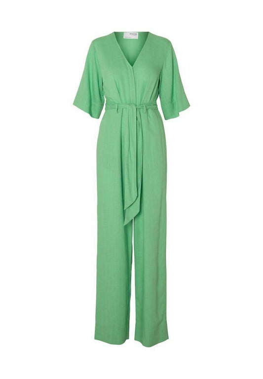 Selected SLFVIVA 2/4 LONG LINEN JUMPSUIT B Green (SE521T02H-M11) Women