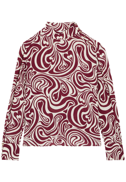 Claudie Pierlot Top à imprimé graphique Brown (CLA21D017-O11) Women